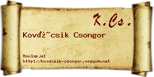 Kovácsik Csongor névjegykártya
