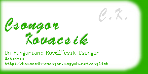 csongor kovacsik business card